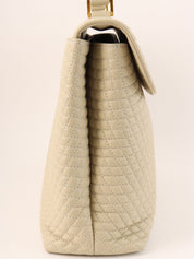 Logo Plate Quilted Handbag Ivory