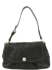 Logo Charm Shoulder Bag Black