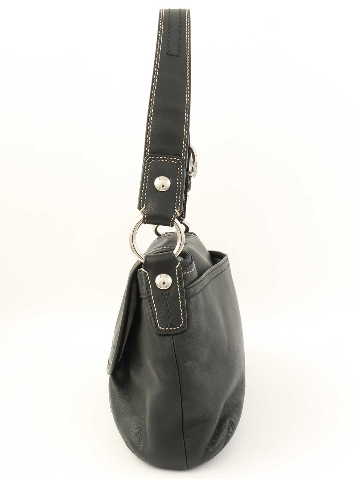 Logo Charm Shoulder Bag Black
