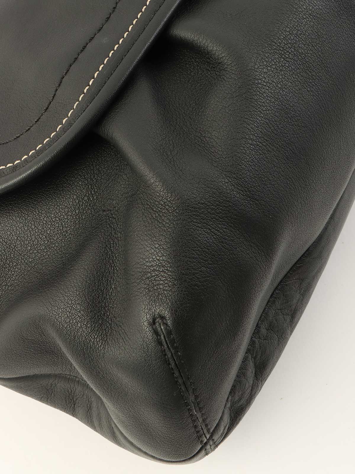 Logo Charm Shoulder Bag Black