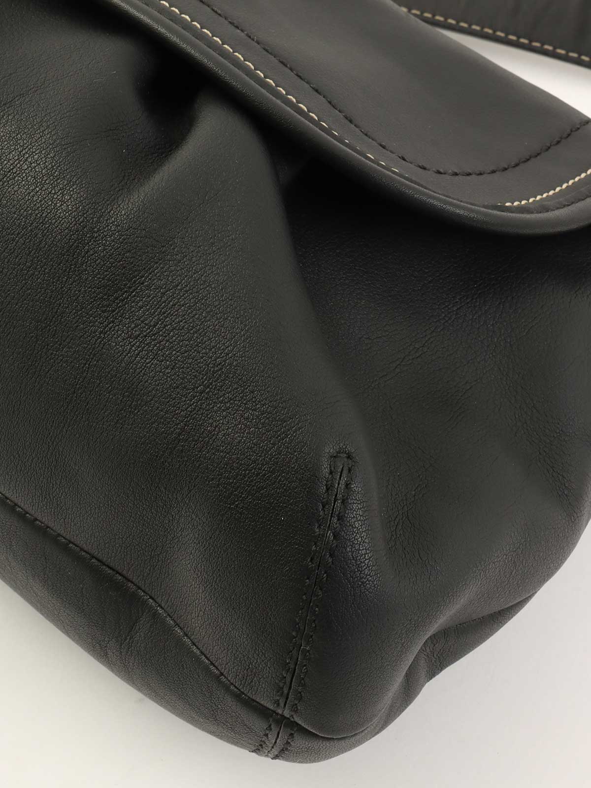 Logo Charm Shoulder Bag Black