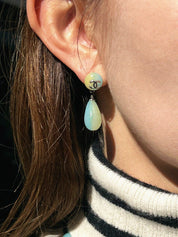 1999 CC Mark Design Swing Earrings Light Blue/Multi