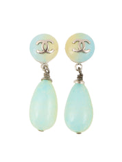 1999 CC Mark Design Swing Earrings Light Blue/Multi