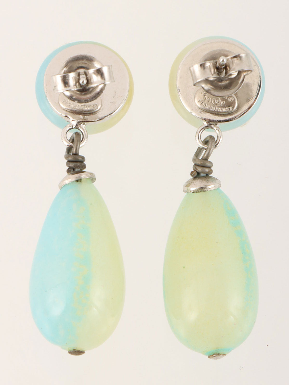 1999 CC Mark Design Swing Earrings Light Blue/Multi
