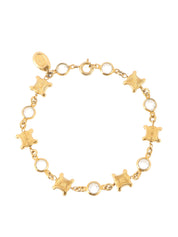 ラインストーンマカダムブレスレット ゴールド