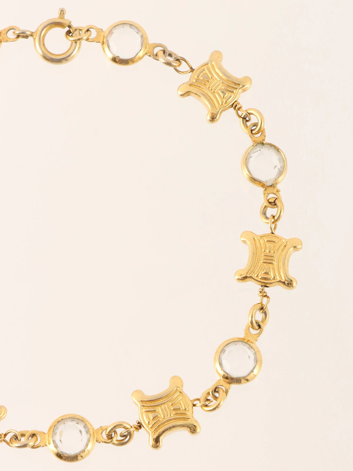 Rhinestone Macadam Bracelet Gold