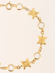 Rhinestone Macadam Bracelet Gold