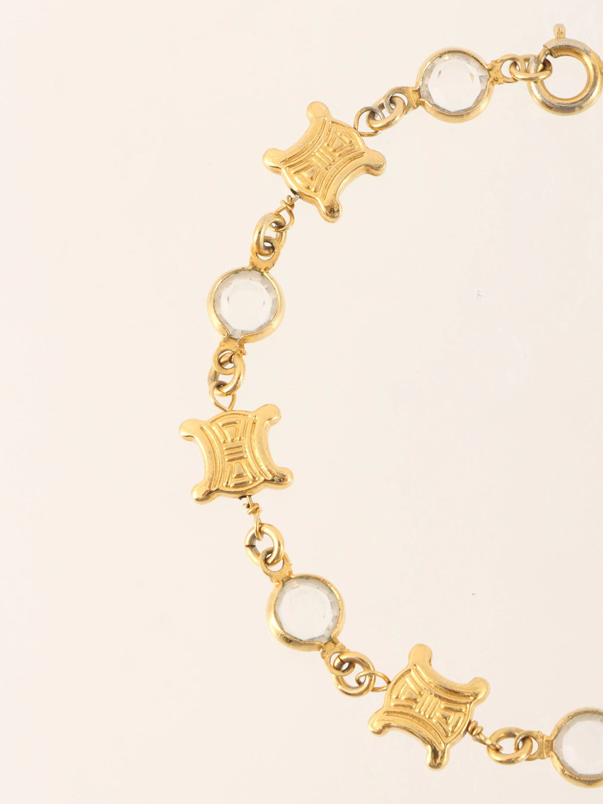 Rhinestone Macadam Bracelet Gold
