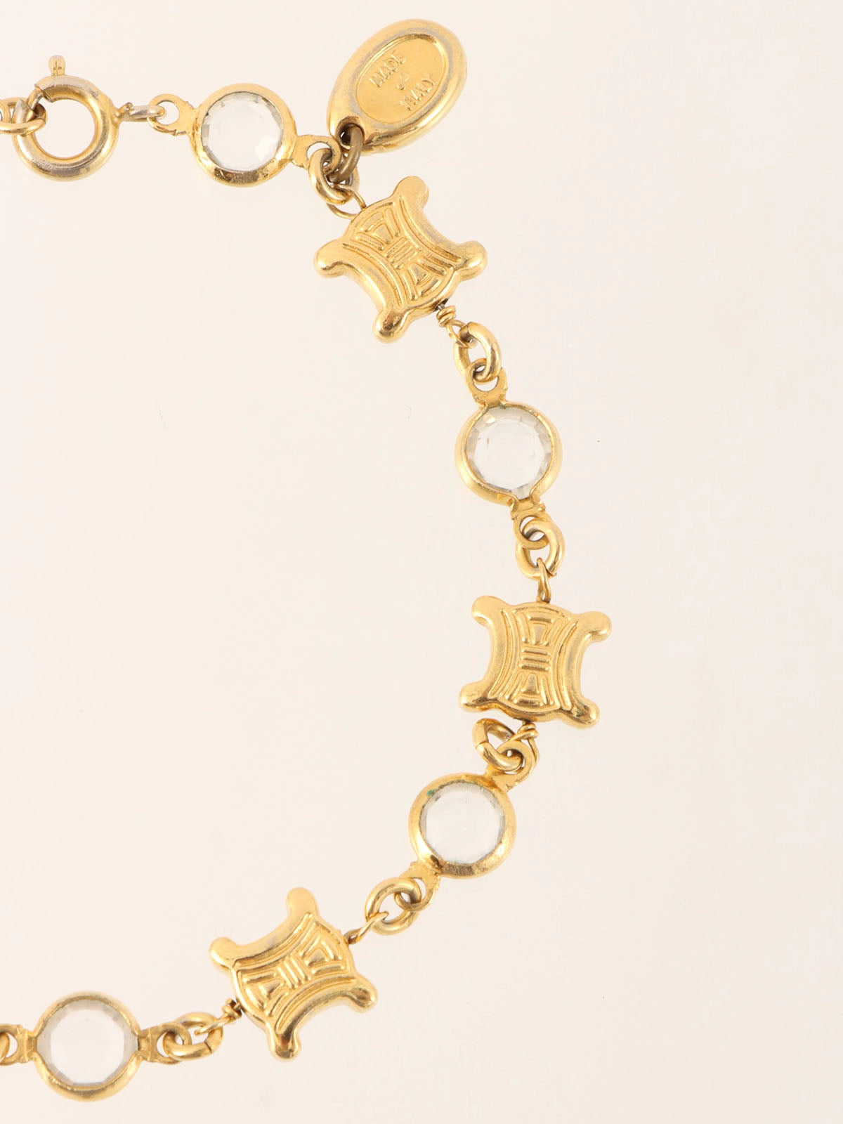 Rhinestone Macadam Bracelet Gold