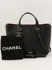 Made in 2015, Matelasse Stitch CC Charm 2-Way Bag, Black