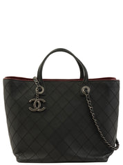 Made in 2015, Matelasse Stitch CC Charm 2-Way Bag, Black