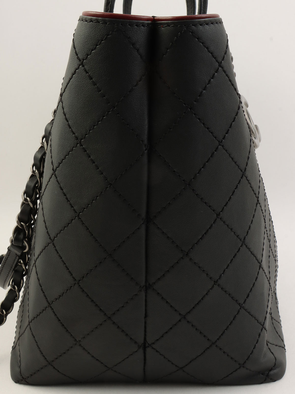 Made in 2015, Matelasse Stitch CC Charm 2-Way Bag, Black