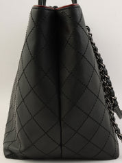 Made in 2015, Matelasse Stitch CC Charm 2-Way Bag, Black