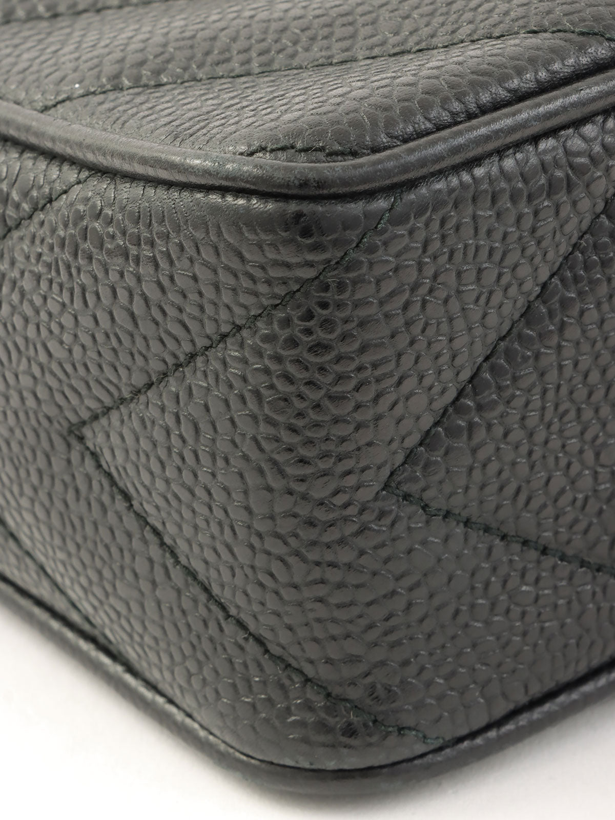 1992年頃製 キャビアスキンCCマークタッセルチェーンショルダーバッグ ブラック