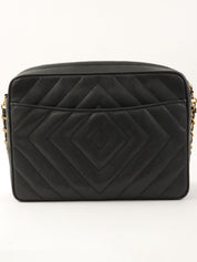 1992年頃製 キャビアスキンCCマークタッセルチェーンショルダーバッグ ブラック