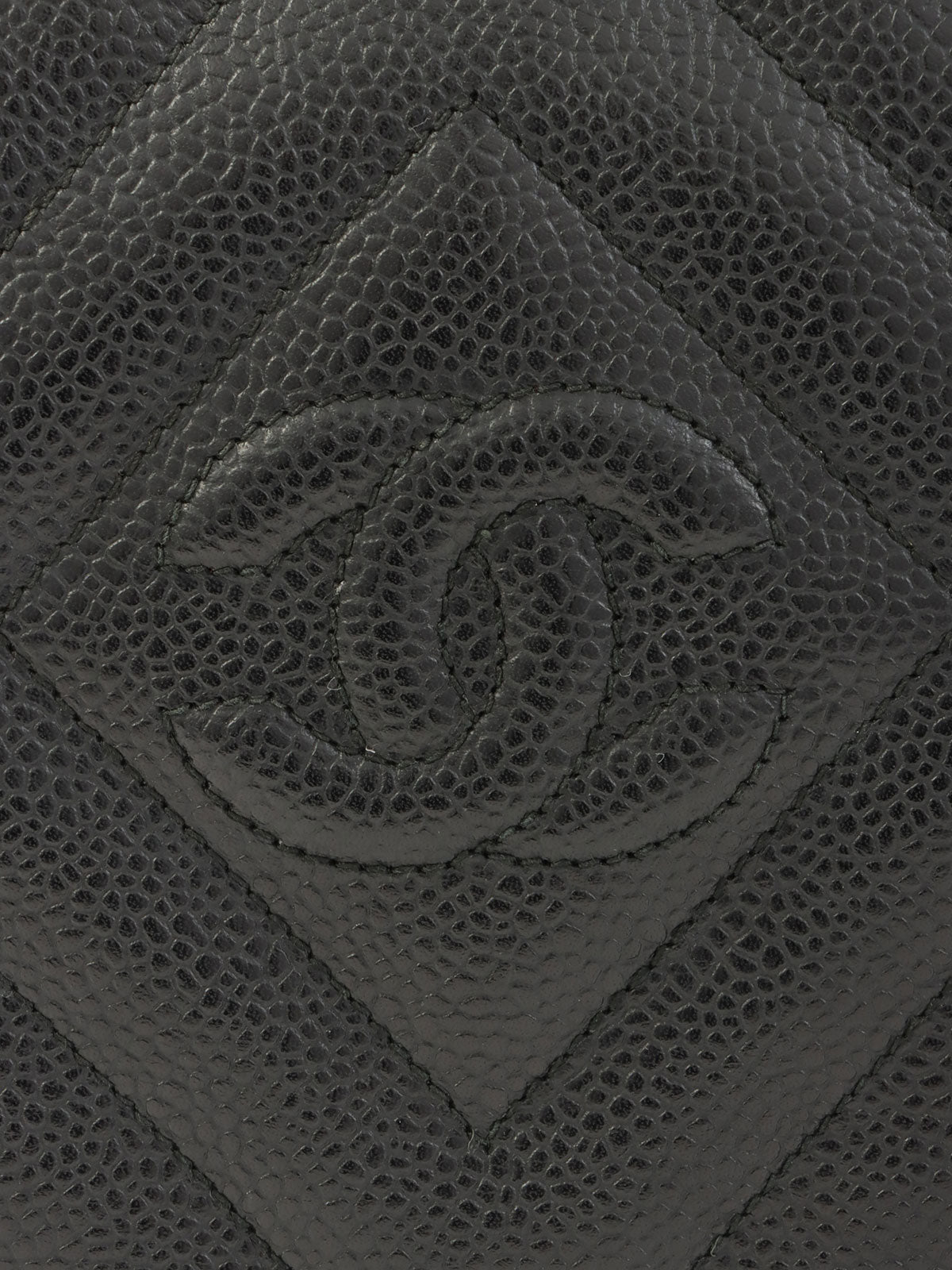 1992年頃製 キャビアスキンCCマークタッセルチェーンショルダーバッグ ブラック