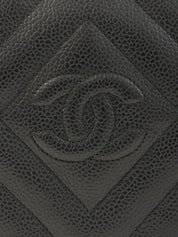 1992年頃製 キャビアスキンCCマークタッセルチェーンショルダーバッグ ブラック