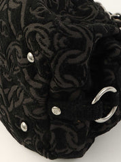2005 Cotton CC Mark Chain Pattern Shoulder Bag, Black