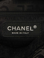 2005 Cotton CC Mark Chain Pattern Shoulder Bag, Black