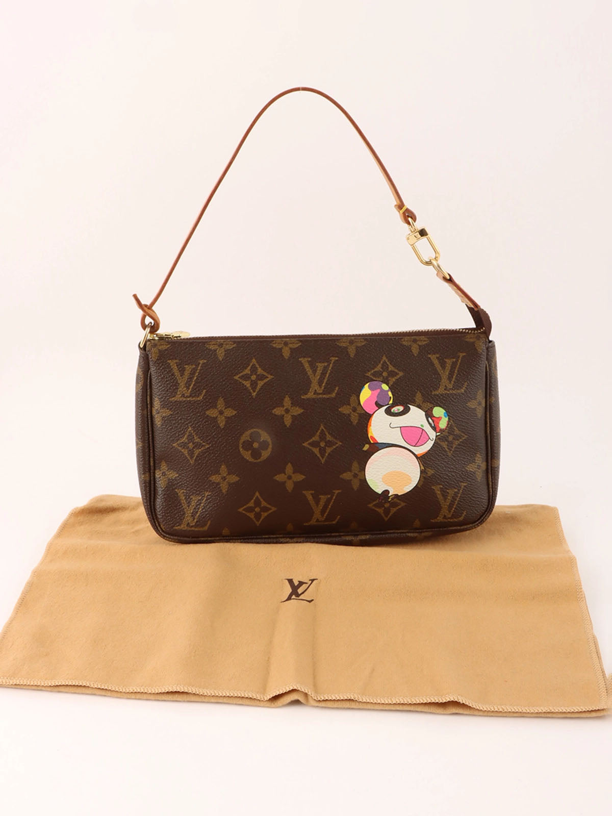 2004年制 村上隆合作款老花Panda Pochette Accessoires 棕色/彩色