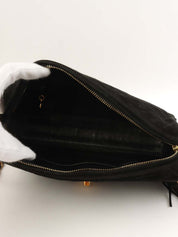 1995年頃製 スエードマトラッセステッチCCターンロックチェーンショルダーバッグ ブラック