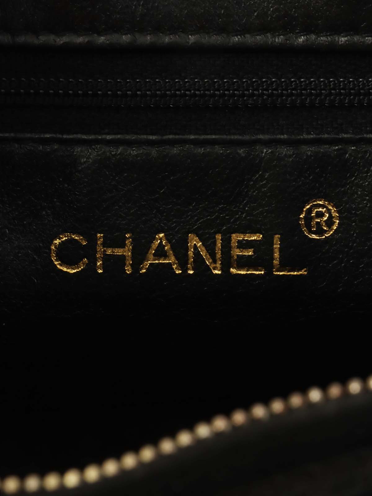 1995 黑色麂皮绗缝 CC 旋扣链条单肩包