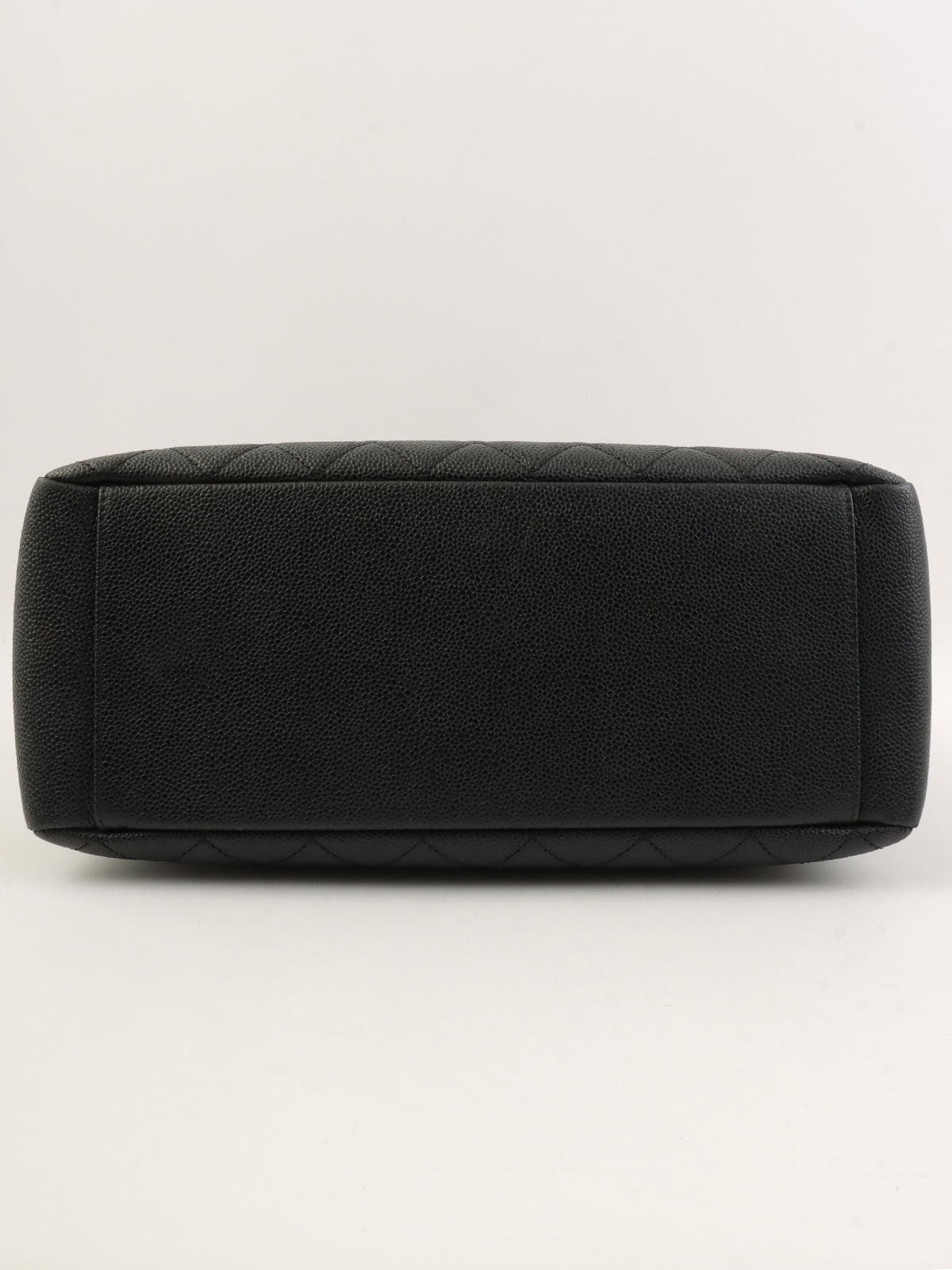 Circa 2012 Caviar Skin CC Mark Stitch Chain Tote Bag Black