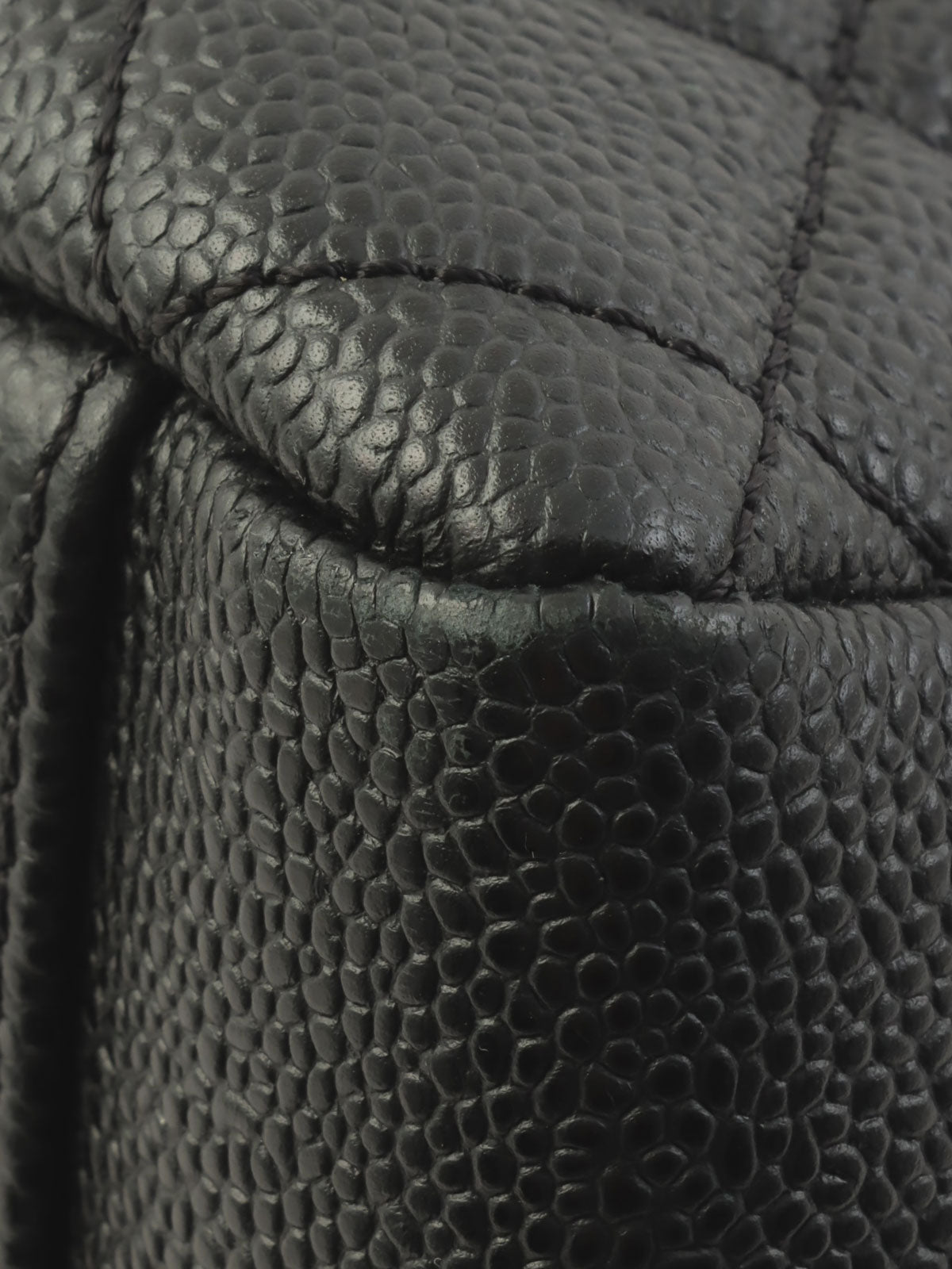 2012年頃 キャビアスキンCCマークステッチチェーントートバッグ ブラック