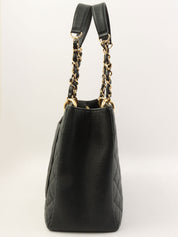 Circa 2012 Caviar Skin CC Mark Stitch Chain Tote Bag Black