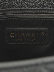 Circa 2012 Caviar Skin CC Mark Stitch Chain Tote Bag Black