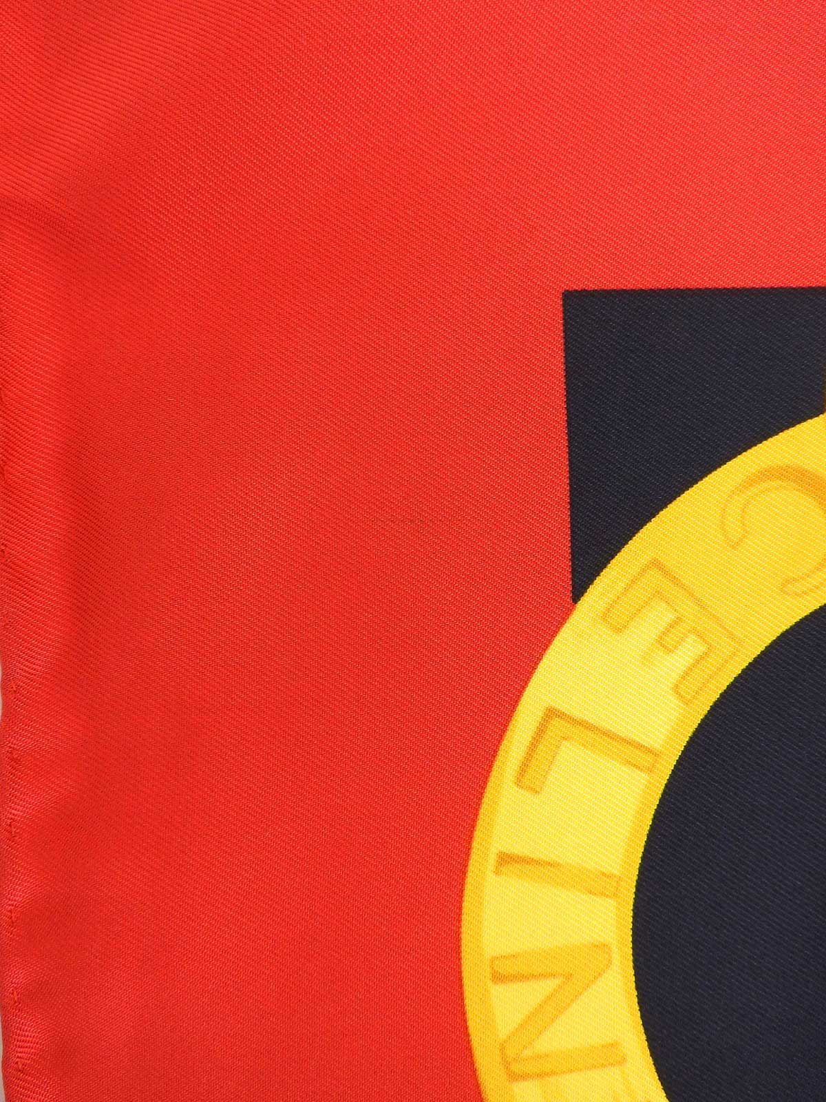 圆形标志设计链条图案围巾 红/黑色