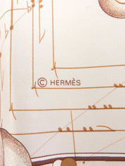 カレ90　La Musique des Spheresパターンスカーフ　アイボリー／ブラウン