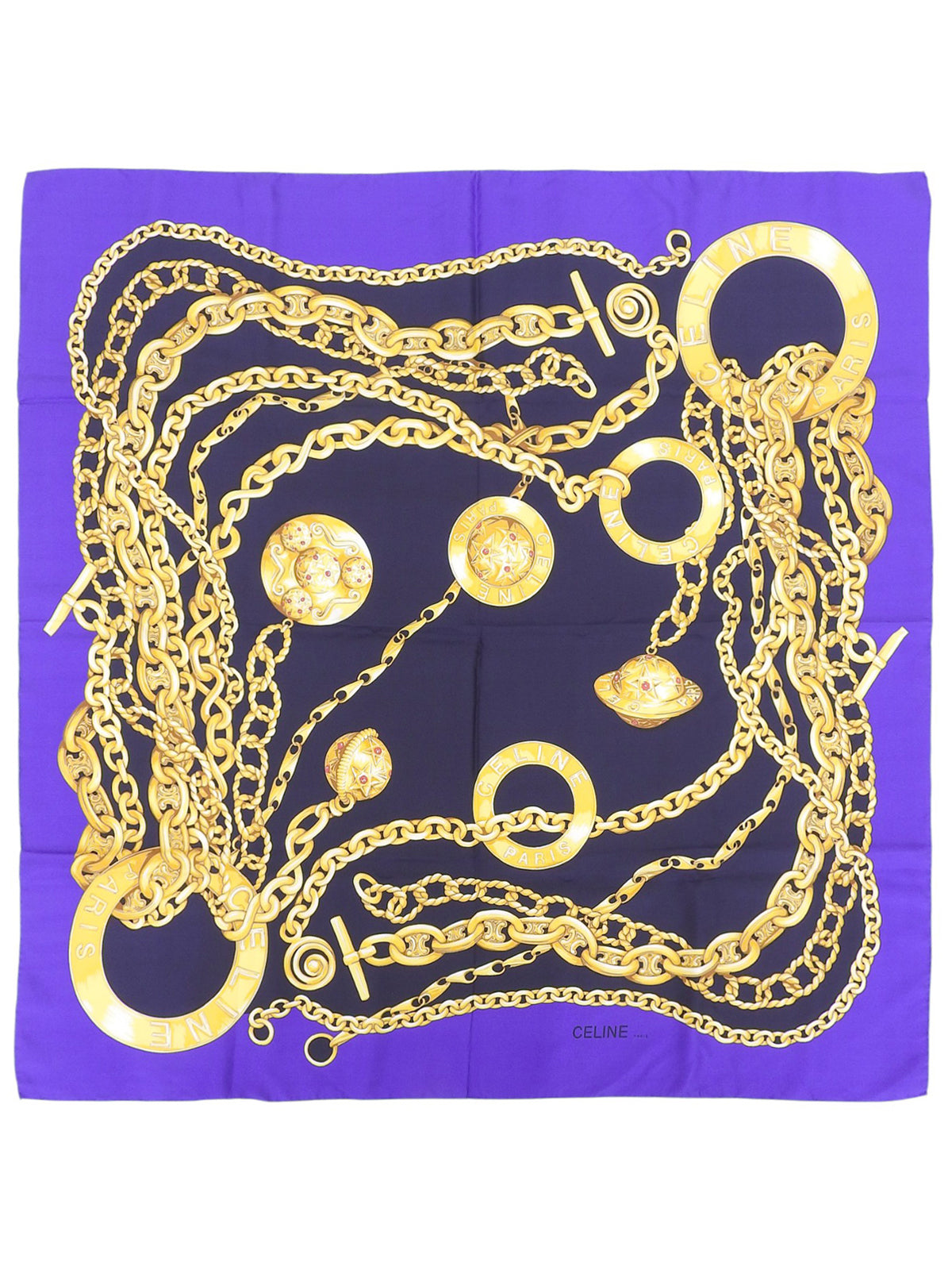 Navy Chain Pattern Scarf