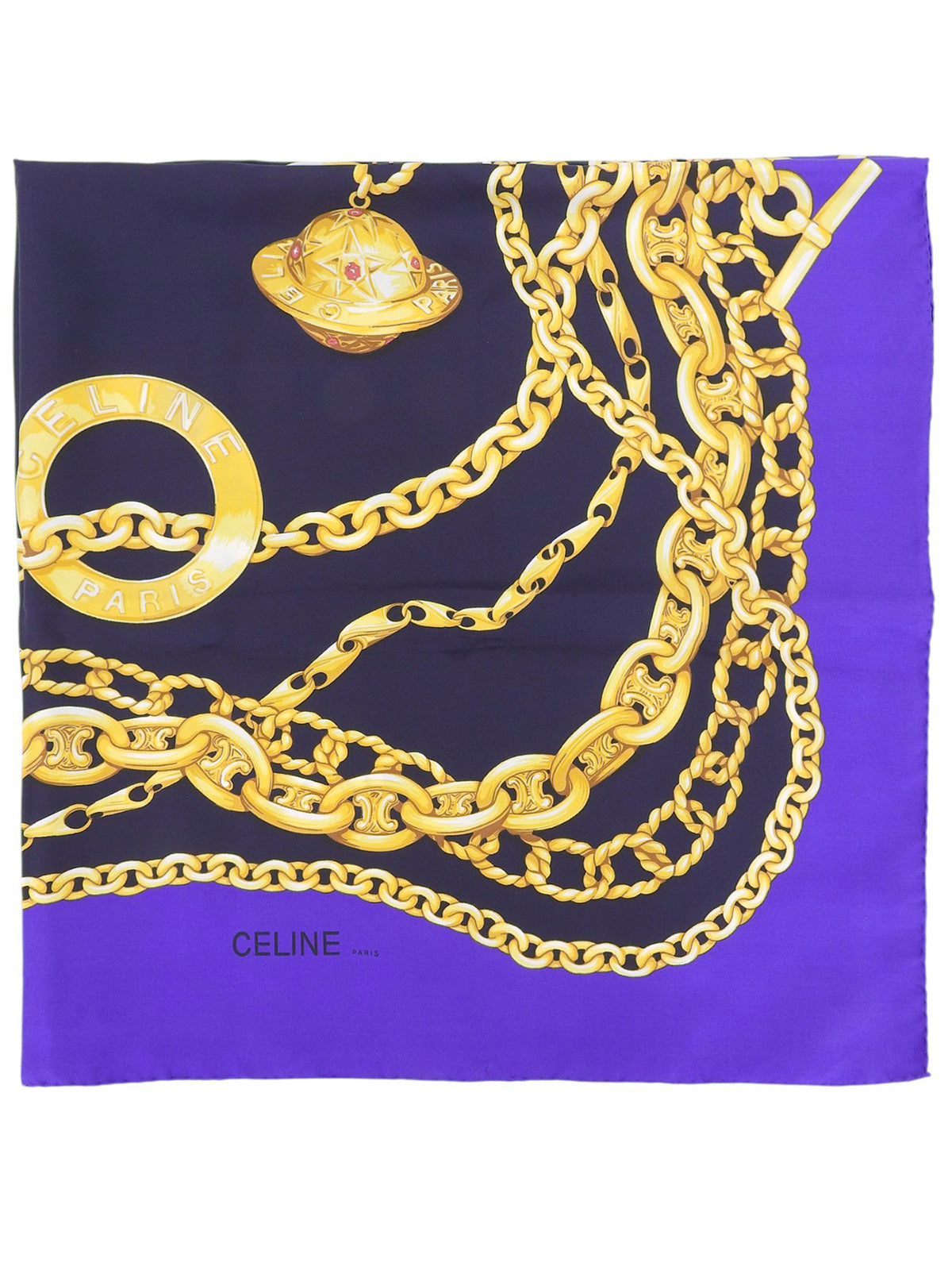 Navy Chain Pattern Scarf