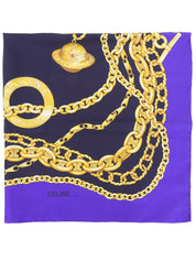 Navy Chain Pattern Scarf
