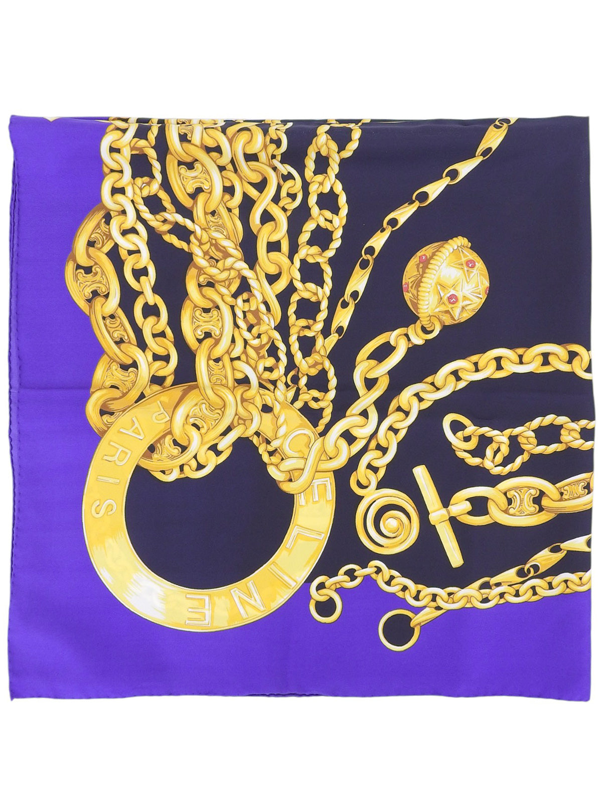 Navy Chain Pattern Scarf