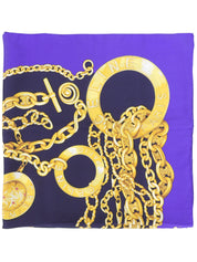 海军蓝链纹围巾