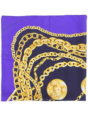 海军蓝链纹围巾