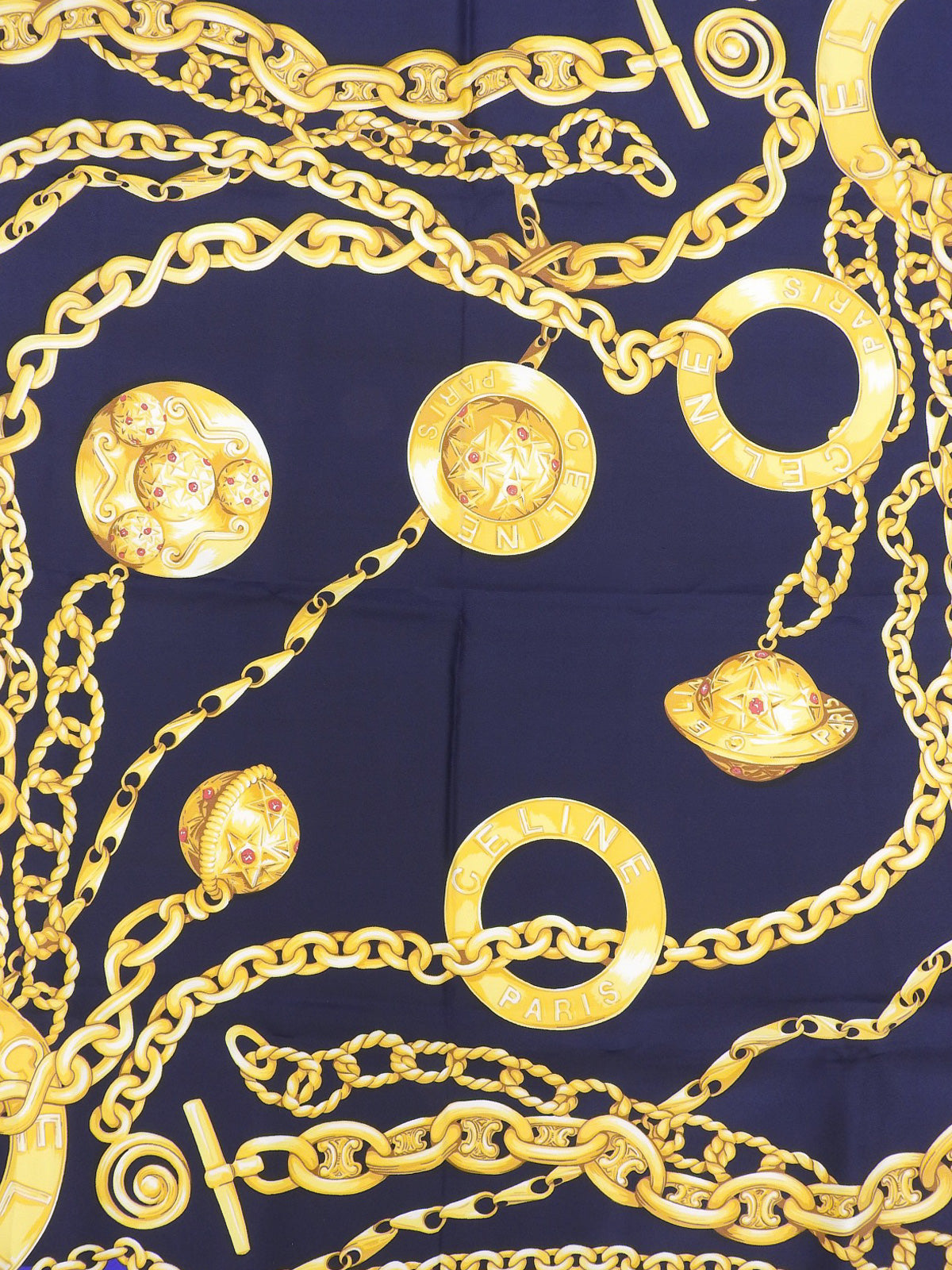 海军蓝链纹围巾