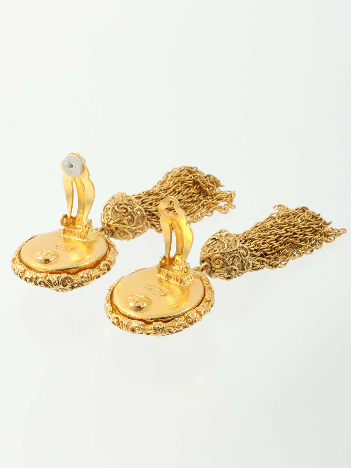 1993年製　デザインCCマークタッセルイヤリング　ゴールド