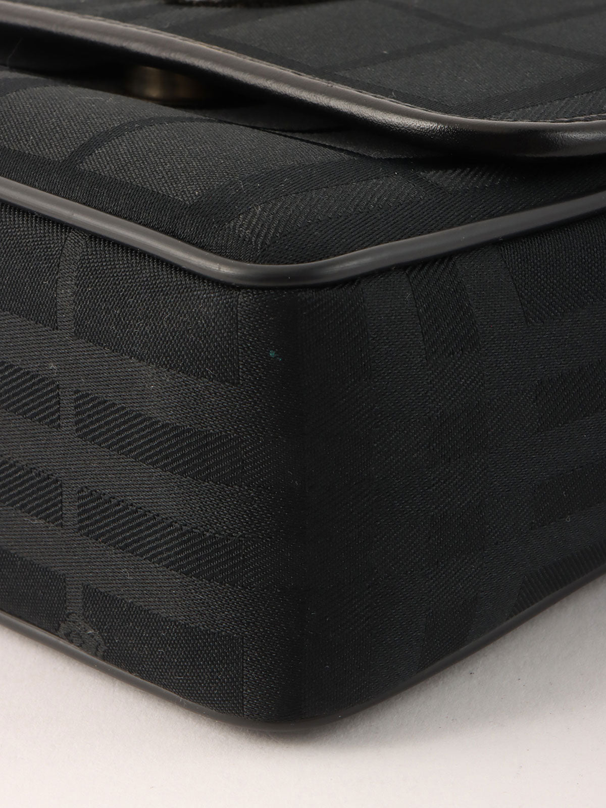 Check Pattern Round Logo Mini Shoulder Bag in Black