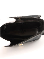 Check Pattern Round Logo Mini Shoulder Bag in Black