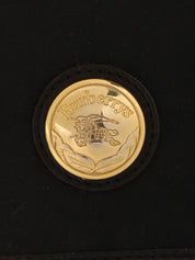 Check Pattern Round Logo Mini Shoulder Bag in Black