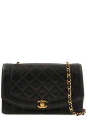 1992 Diana Flap Chain Bag 25cm Black