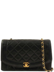 1992 Diana Flap Chain Bag 25cm Black