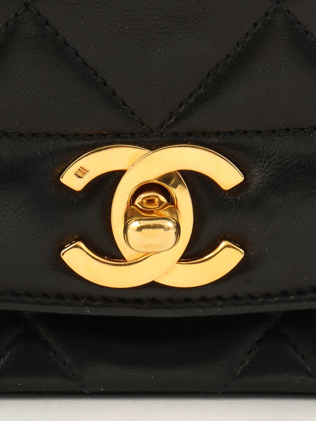 1992 Diana Flap Chain Bag 25cm Black