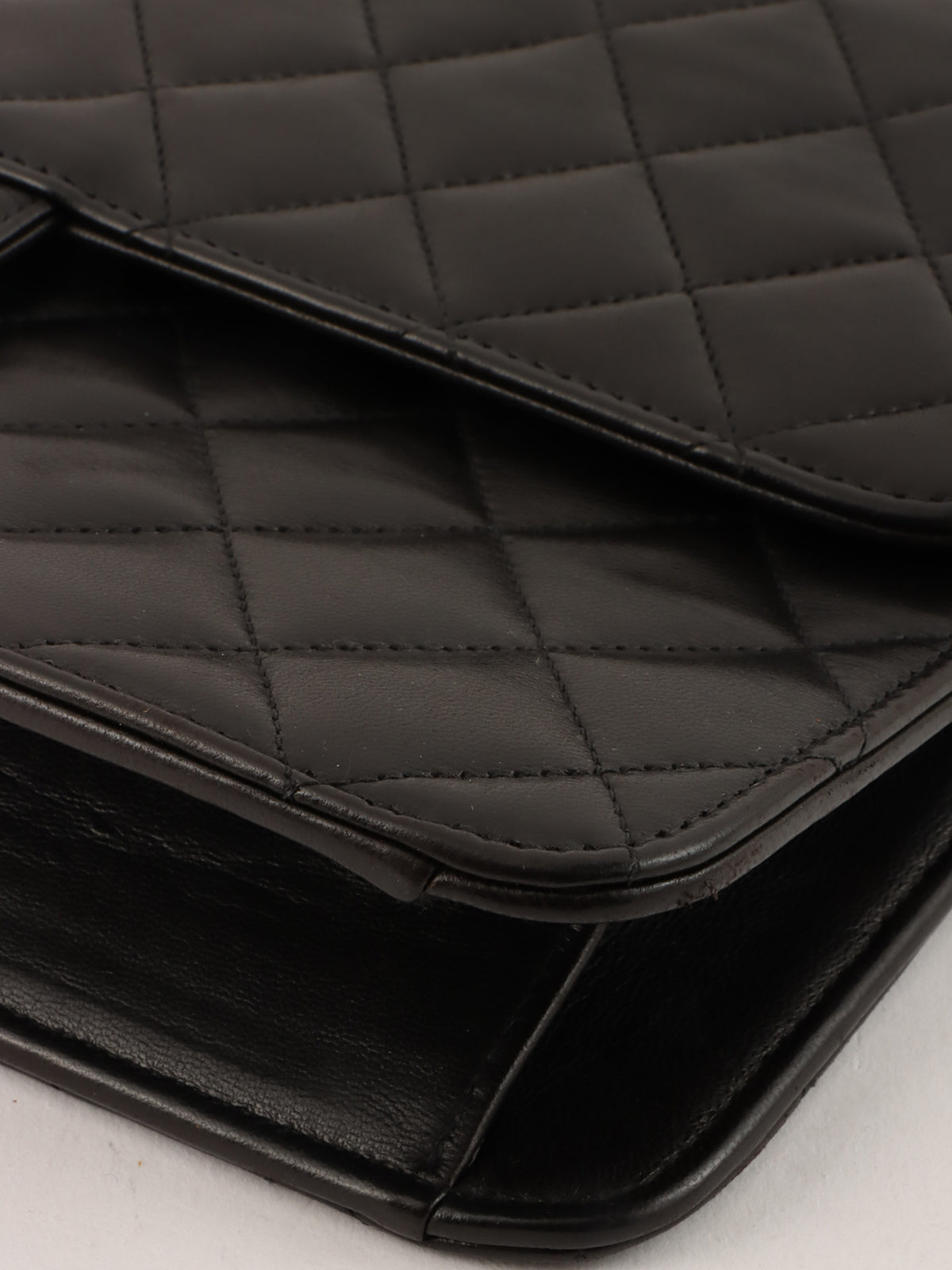 1998 CC mark plate chain shoulder bag black