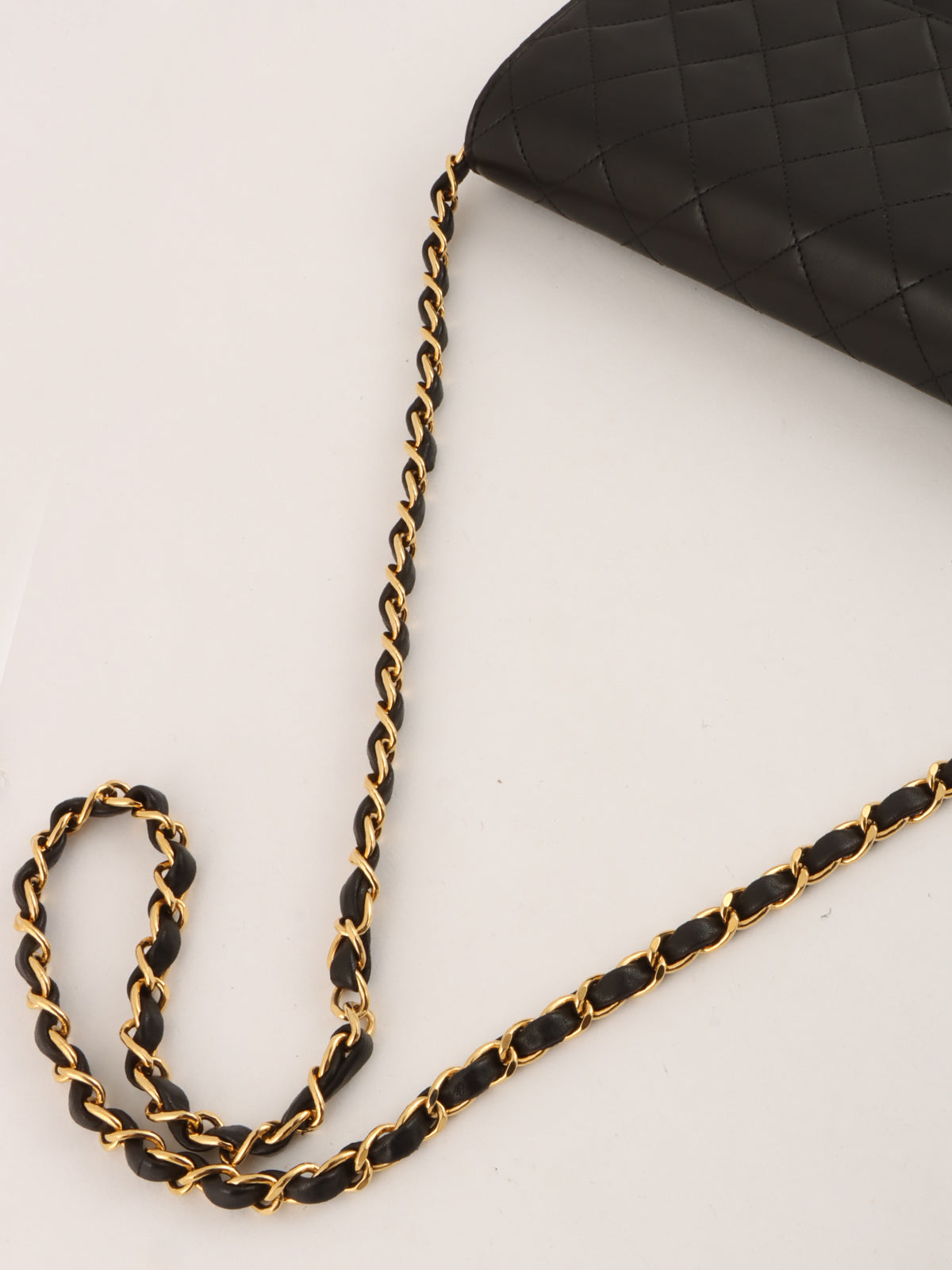 1998 CC mark plate chain shoulder bag black