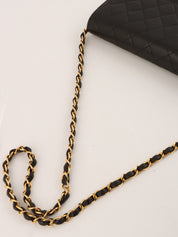 1998 CC mark plate chain shoulder bag black