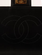 1998 CC mark plate chain shoulder bag black